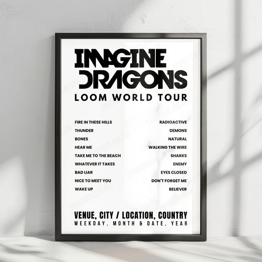 Imagine Dragons Setlist Poster - Tele2 Arena, Stockholm - June 5th, 2025