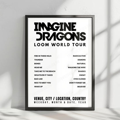 Imagine Dragons Setlist Poster - Hangzhou Olympic Sports Center Stadium, Hangzhou - April 6th, 2025