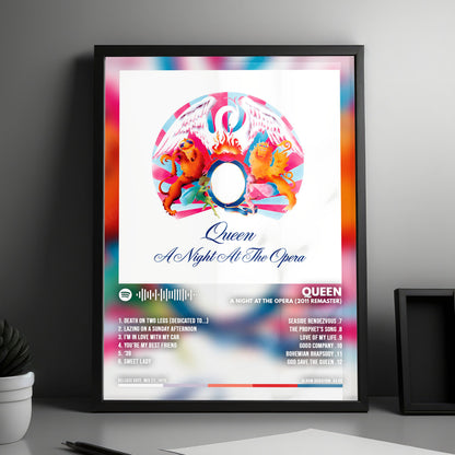 Queen "A Night at the Opera" Album Cover Poster - with Complete Tracklist