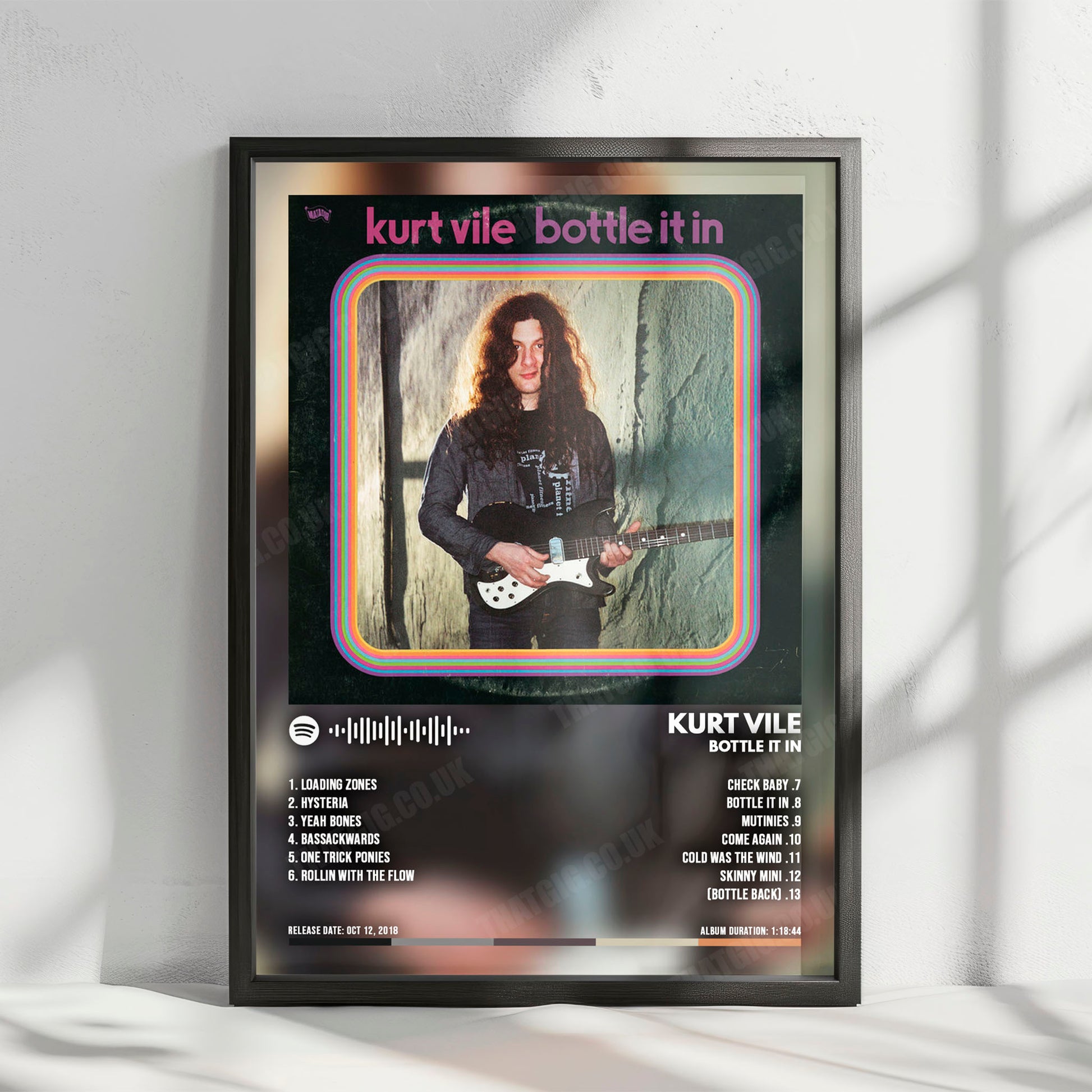 Kurt Vile "Bottle It In" Album Cover Poster - with Complete Tracklist
