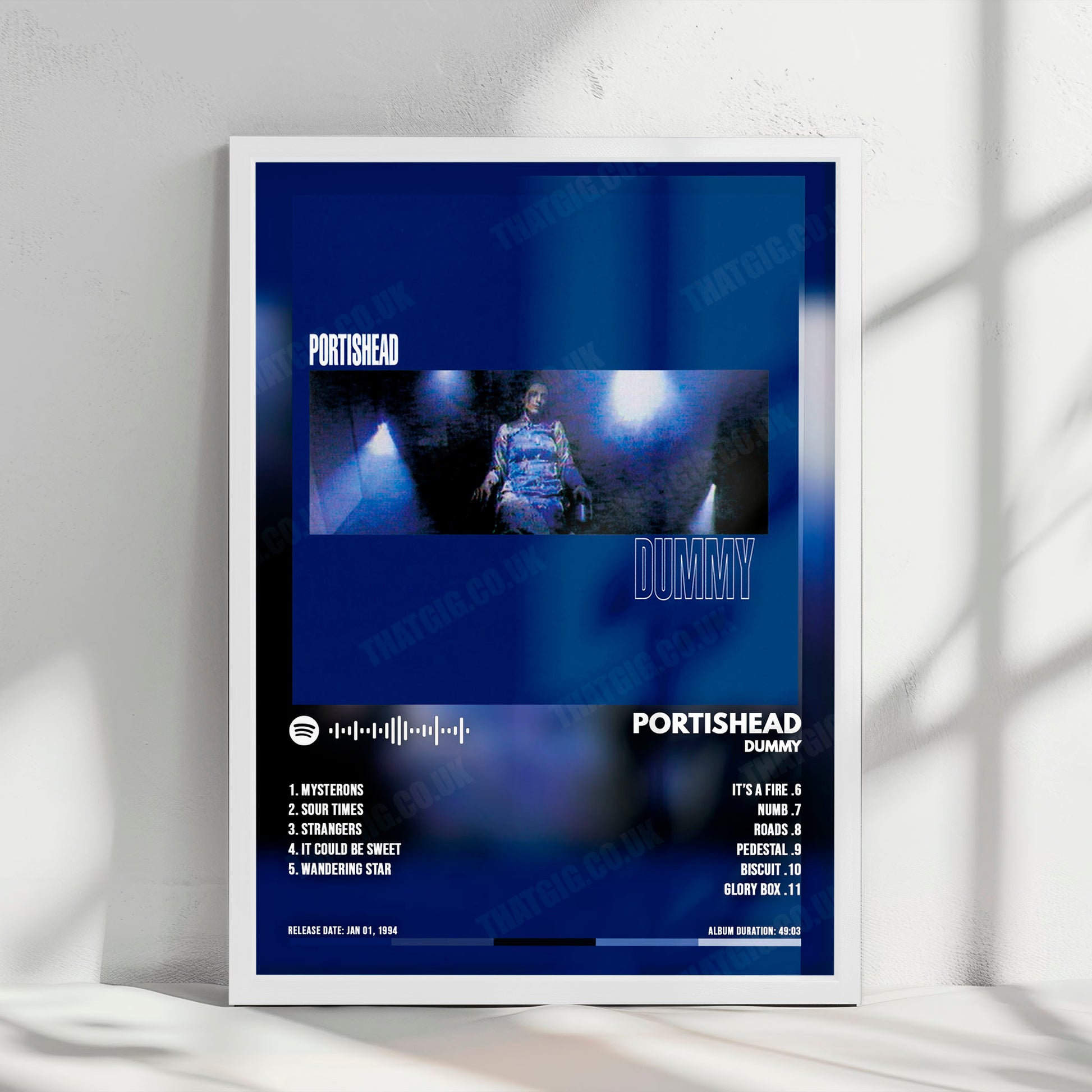 Portishead "Dummy " Album Cover Poster - with Complete Tracklist