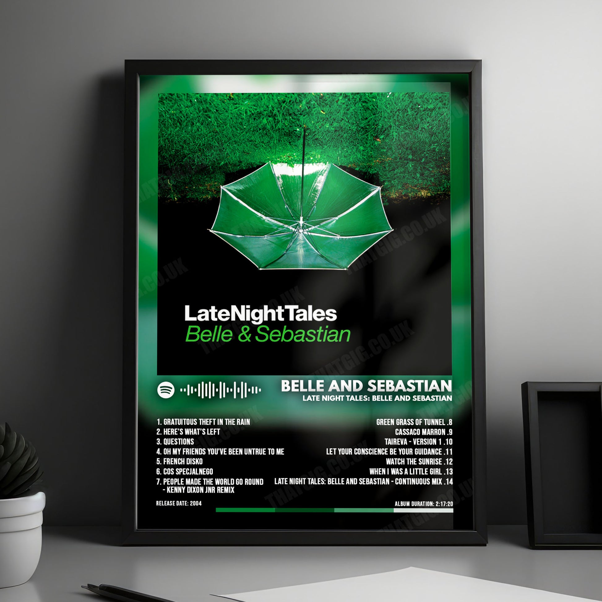 Belle and Sebastian "Late Night Tales Belle and Sebastian" Album Cover Poster - with Complete Tracklist