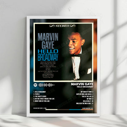 Marvin Gaye "Hello Broadway" Album Cover Poster - with Complete Tracklist