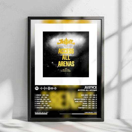 Justice "Access All Arenas" Album Cover Poster - with Complete Tracklist