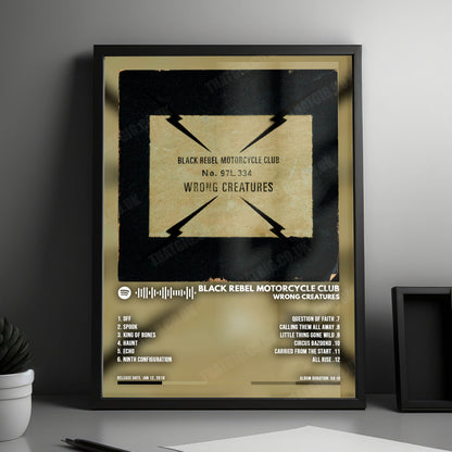 Black Rebel Motorcycle Club "Wrong Creatures" Album Cover Poster - with Complete Tracklist