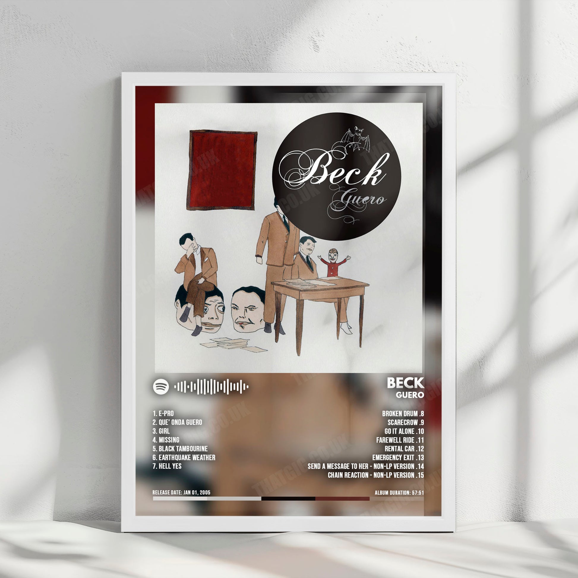 Beck "Guero" Album Cover Poster - with Complete Tracklist
