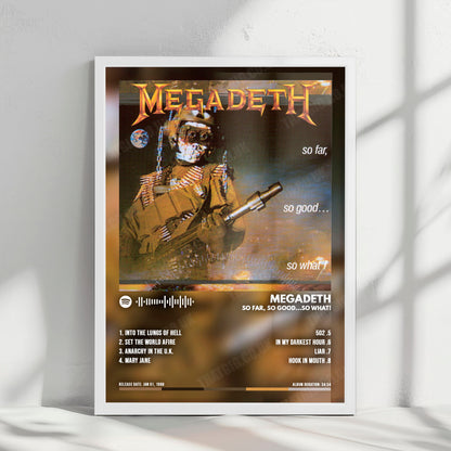 Megadeth "So Far, So Good...So What!" Album Cover Poster - with Complete Tracklist