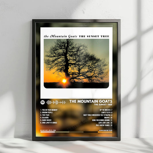 Mountain Goats "The Sunset Tree" Album Cover Poster - with Complete Tracklist