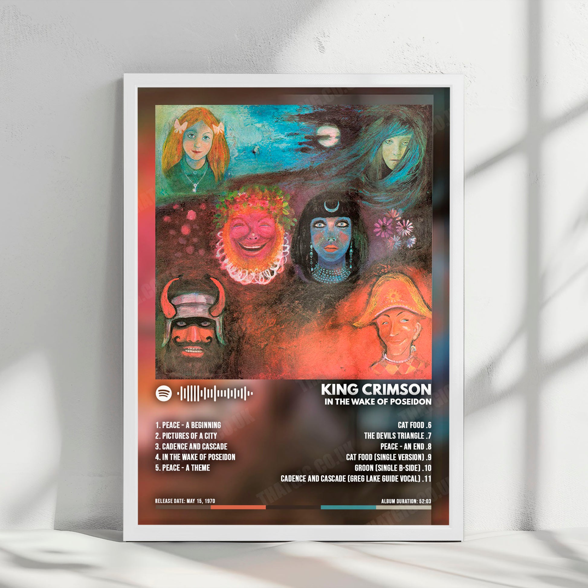 King Crimson "In The Wake Of Poseidon" Album Cover Poster - with Complete Tracklist