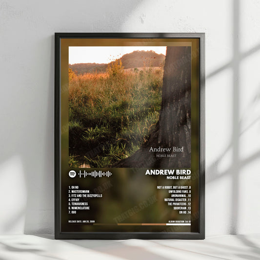 Andrew Bird "Noble Beast" Album Cover Poster - with Complete Tracklist