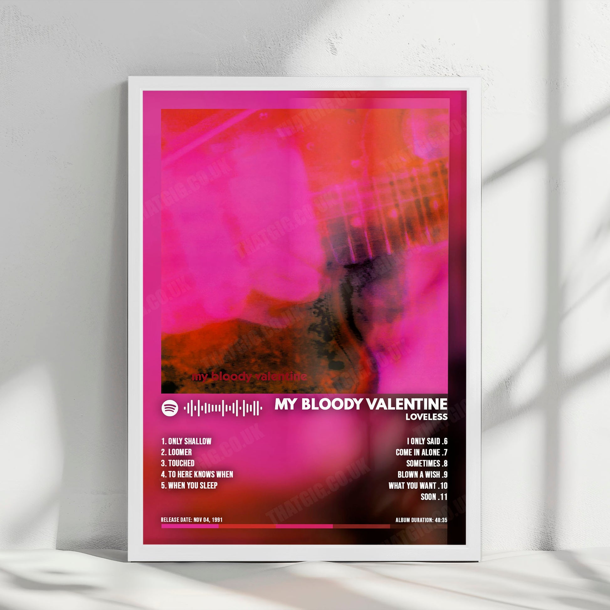 My Bloody Valentine "Loveless" Album Cover Poster - with Complete Tracklist