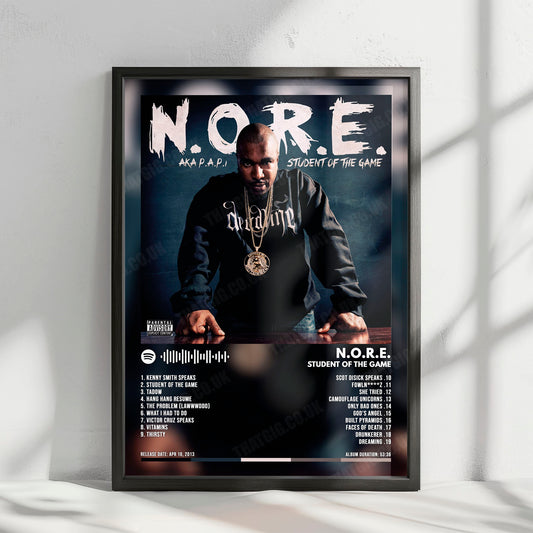 N.O.R.E. "Student of the Game" Album Cover Poster - with Complete Tracklist