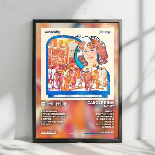 Carole King "Fantasy" Album Cover Poster - with Complete Tracklist