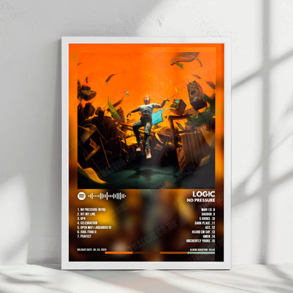 Logic "No Pressure" Album Cover Poster - with Complete Tracklist