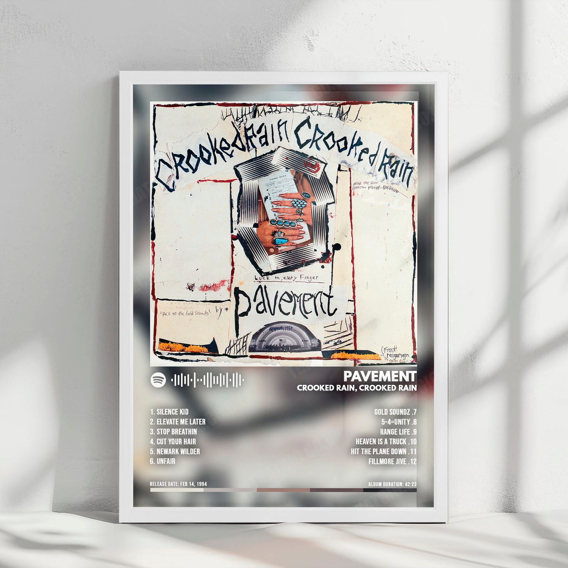 Pavement "Crooked Rain Crooked Rain" Album Cover Poster - with Complete Tracklist