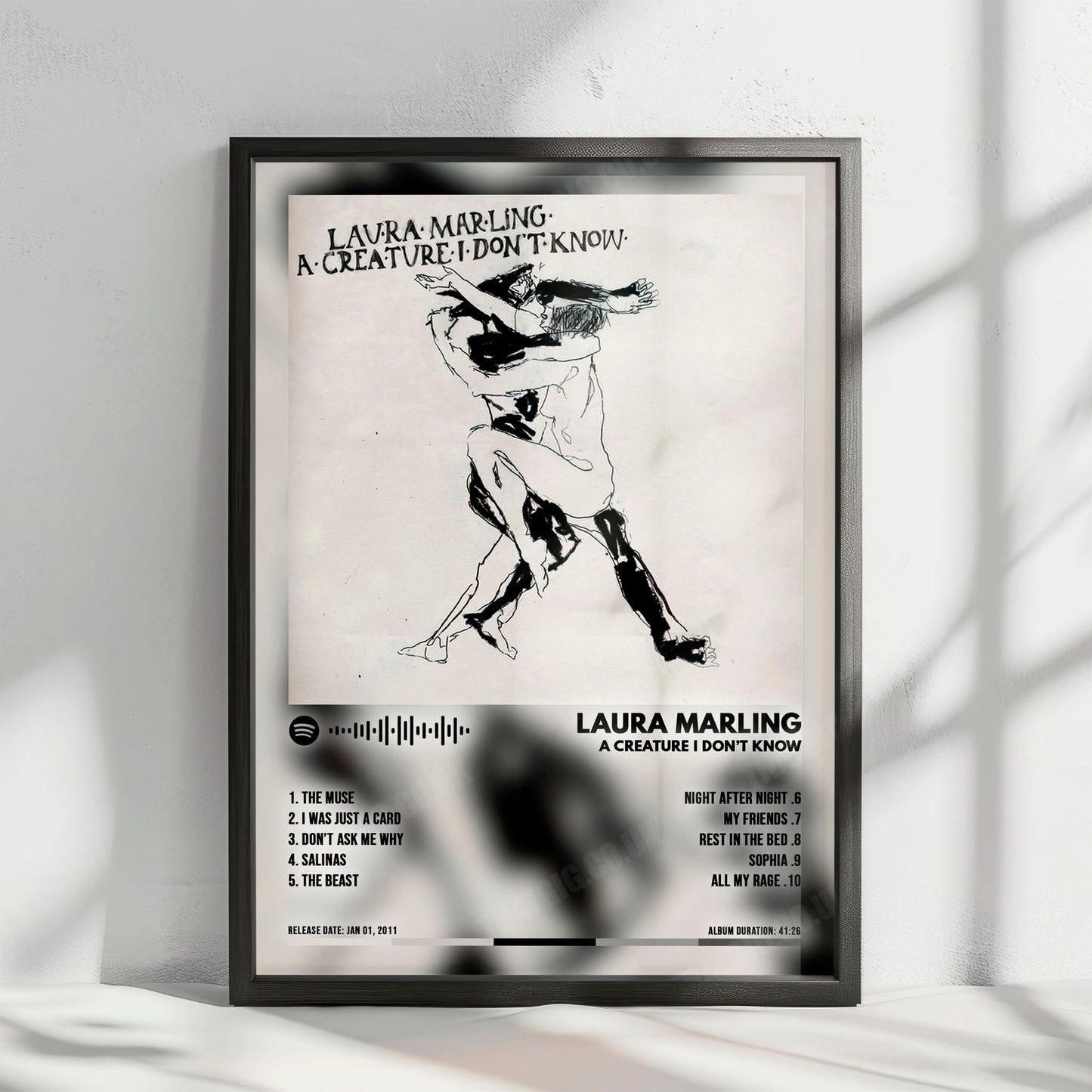 Laura Marling "A Creature I Don't Know" Album Cover Poster - with Complete Tracklist