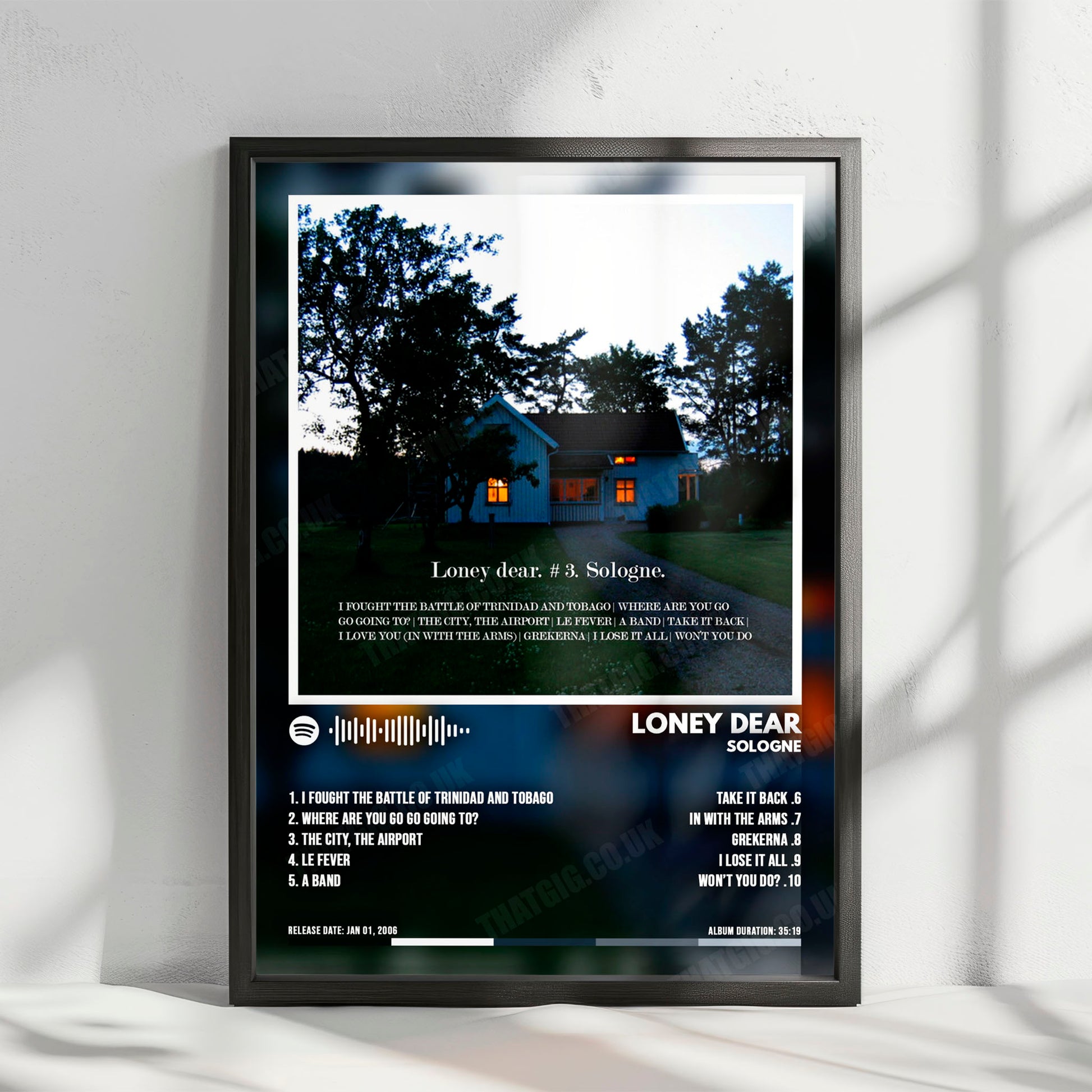 Loney Dear "Sologne" Album Cover Poster - with Complete Tracklist