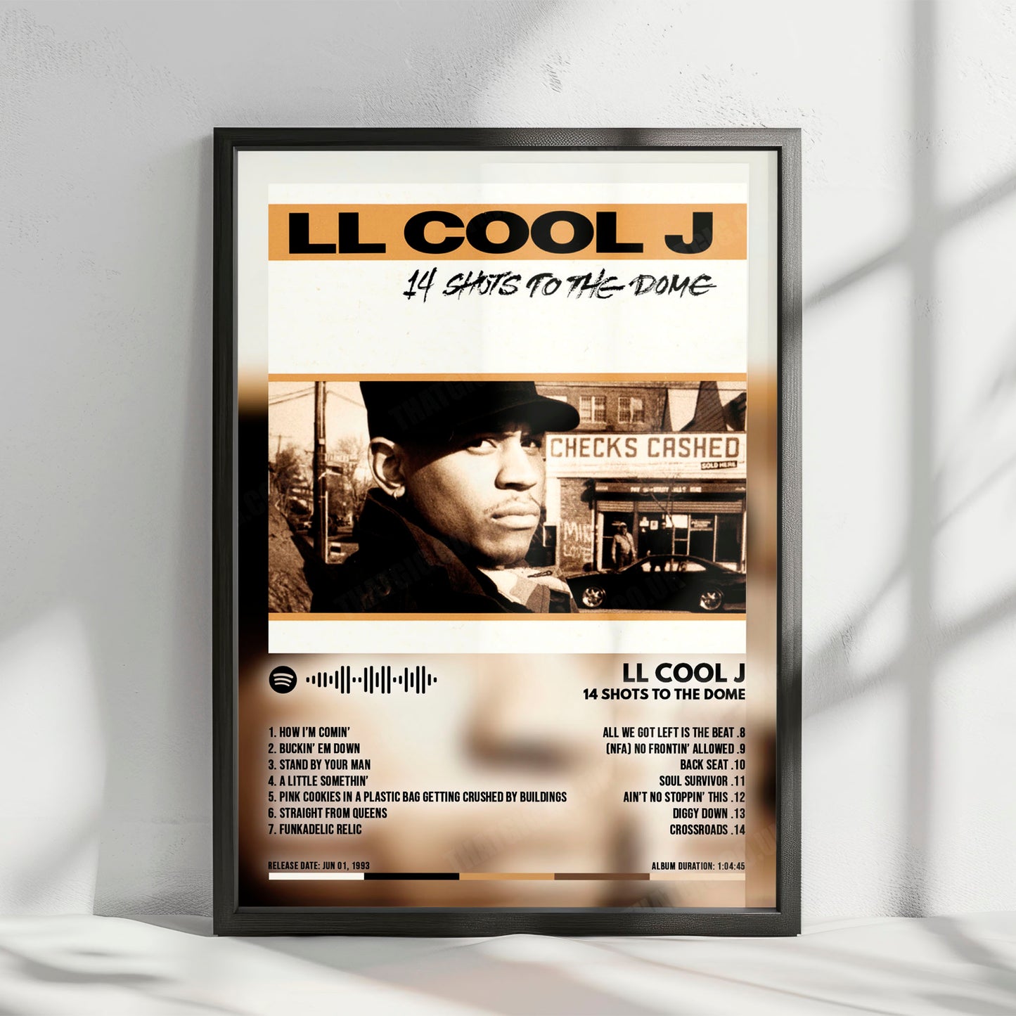 LL Cool J "14 Shots To The Dome" Album Cover Poster - with Complete Tracklist