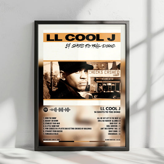LL Cool J "14 Shots To The Dome" Album Cover Poster - with Complete Tracklist