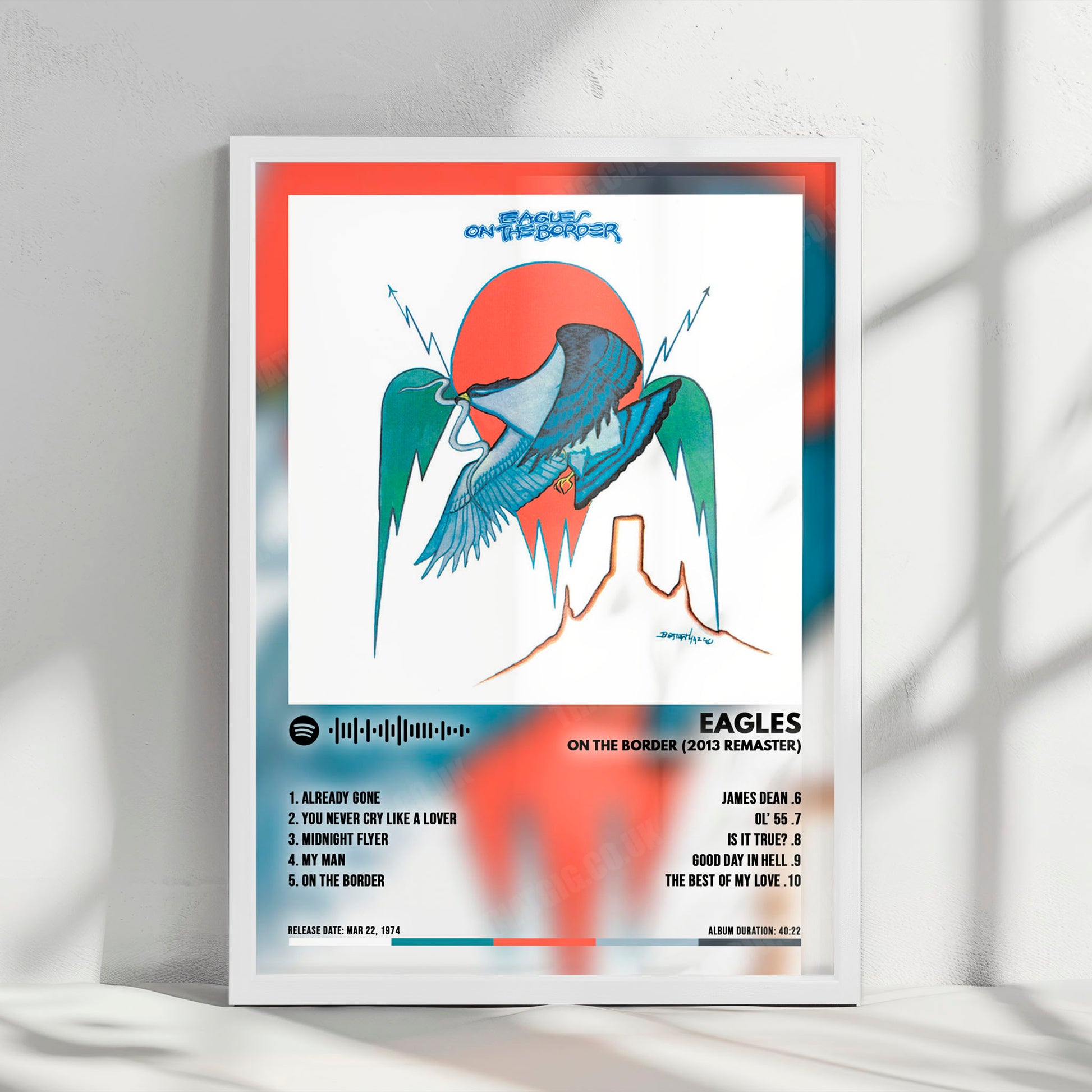 Eagles "On the Border (2013 Remaster)" Album Cover Poster - with Complete Tracklist