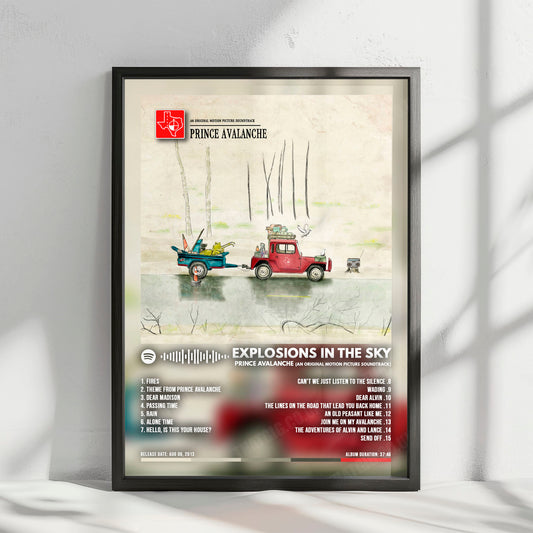 Explosions in the Sky "Prince Avalanche (An Original Motion Picture Soundtrack)" Album Cover Poster - with Complete Tracklist