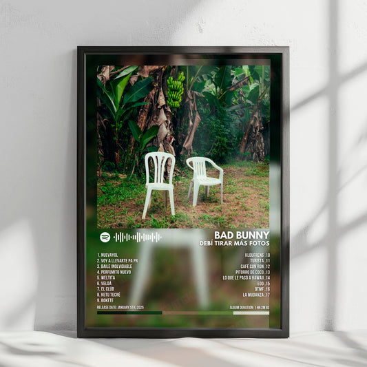 Bad Bunny "Debí Tirar Más Fotos" Album Cover Poster - with Complete Tracklist