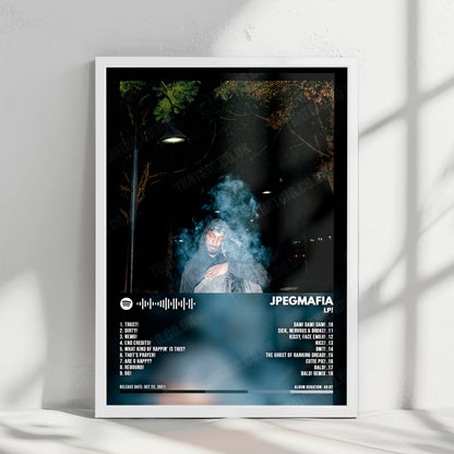Jpegmafia "LP!" Album Cover Poster - with Complete Tracklist