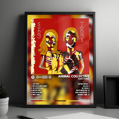 Animal Collective "Sung Tongs" Album Cover Poster - with Complete Tracklist