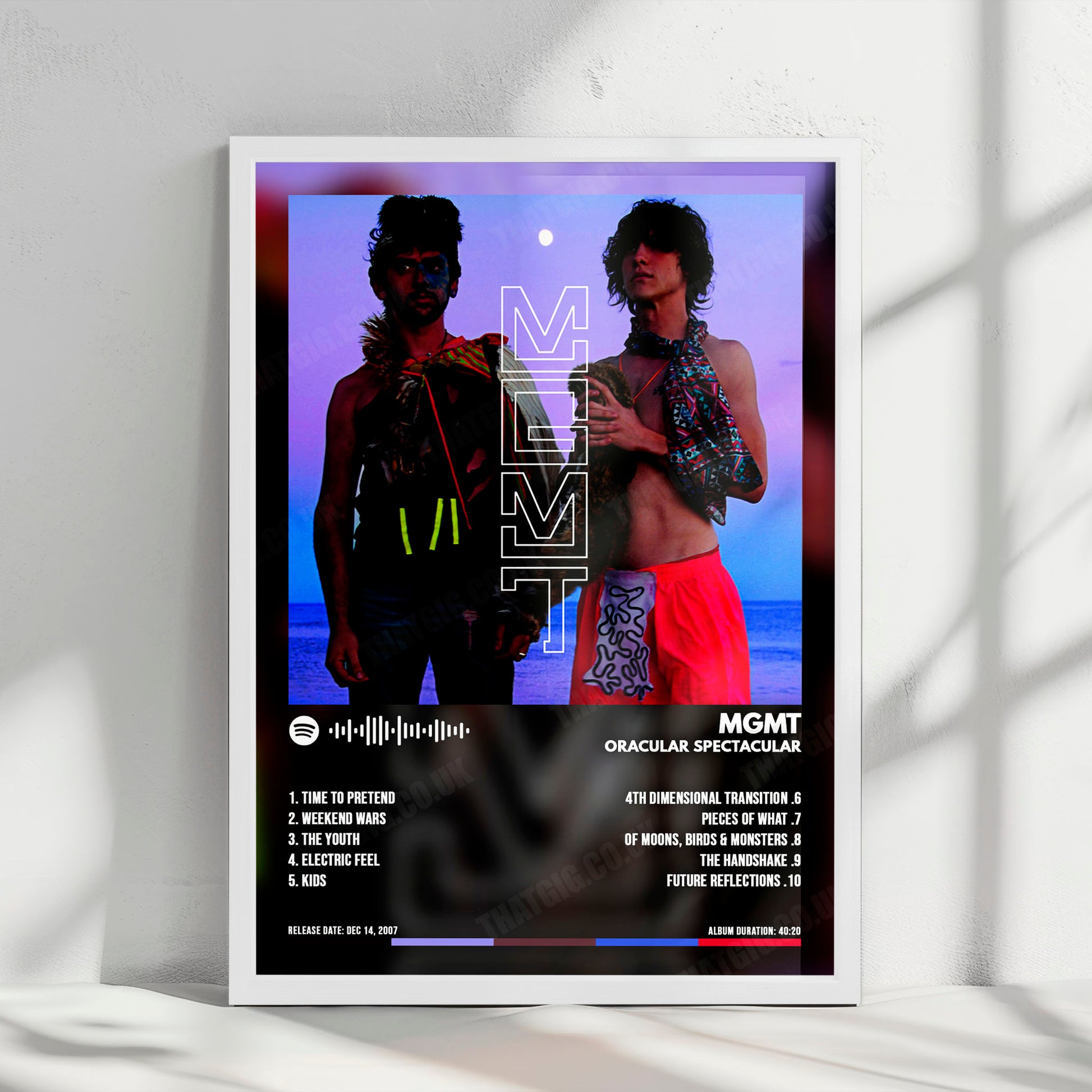 MGMT "Oracular Spectacular" Album Cover Poster - with Complete Tracklist