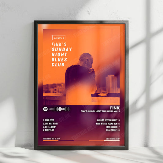 Fink "Fink's Sunday Night Blues Club, Vol. 1" Album Cover Poster - with Complete Tracklist