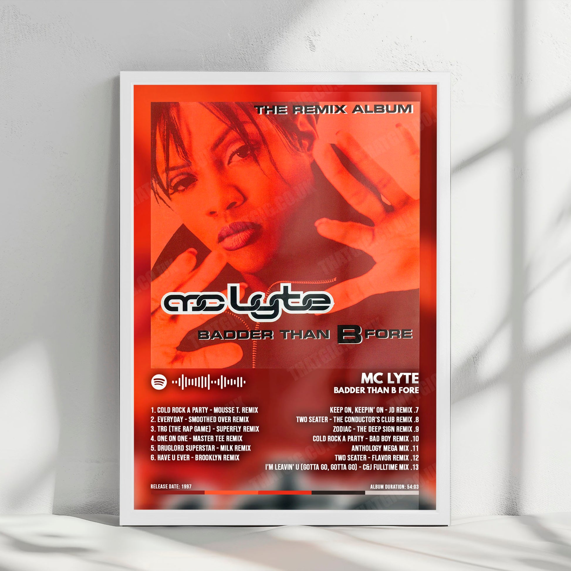 MC Lyte "Badder Than B Fore" Album Cover Poster - with Complete Tracklist