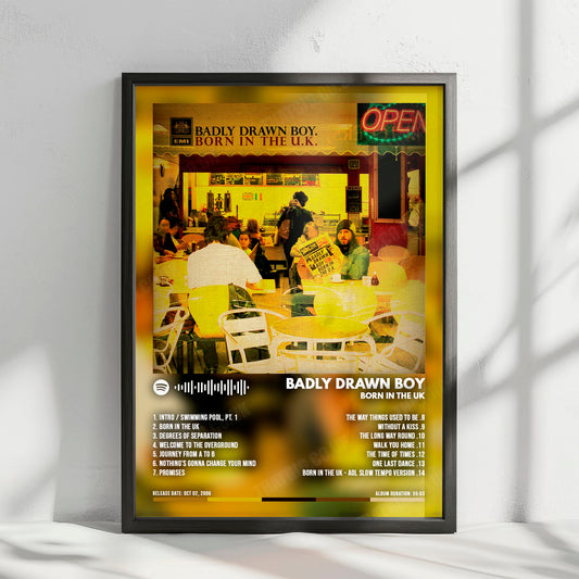 Badly Drawn Boy "Boy Born In The UK" Album Cover Poster - with Complete Tracklist