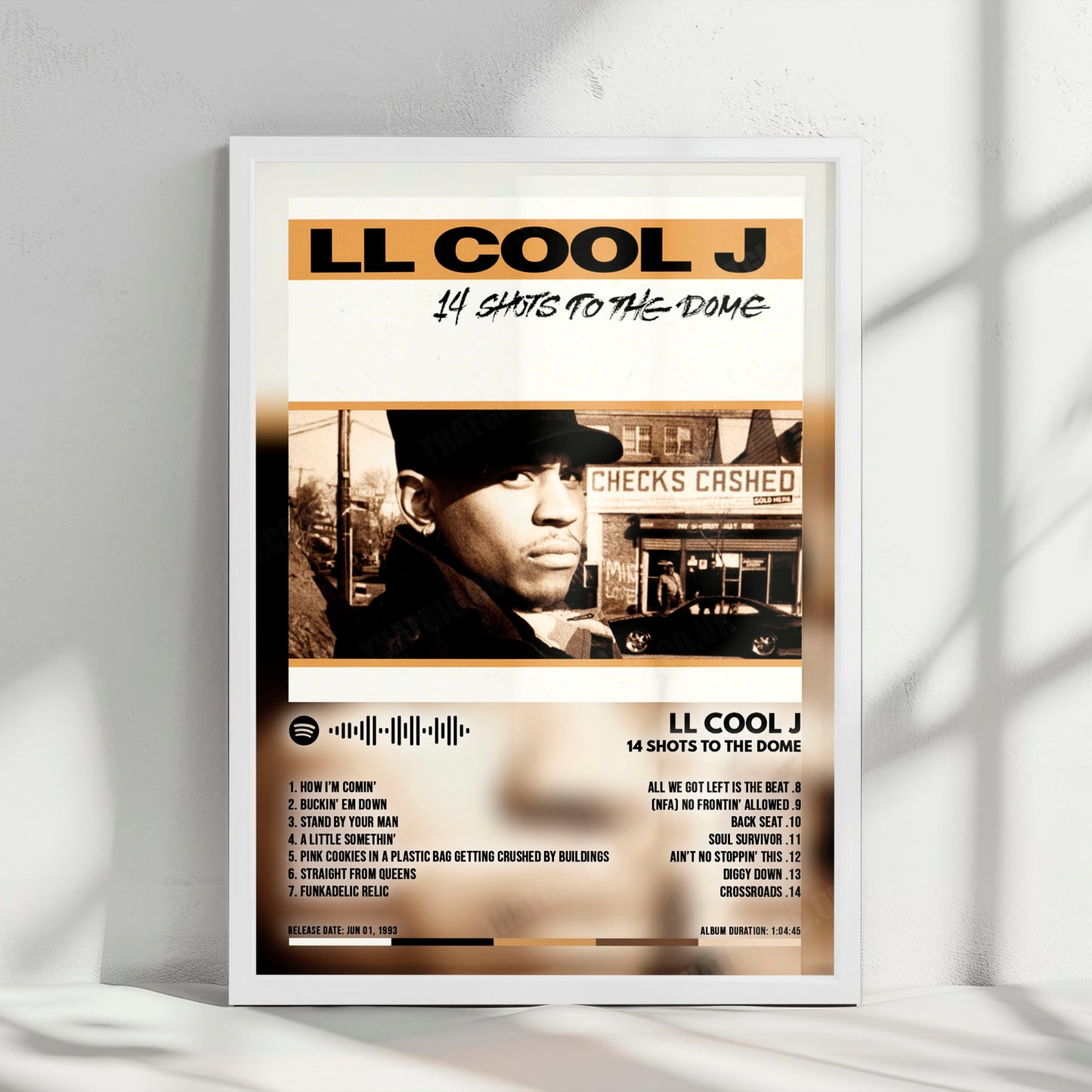 LL Cool J "14 Shots To The Dome" Album Cover Poster - with Complete Tracklist