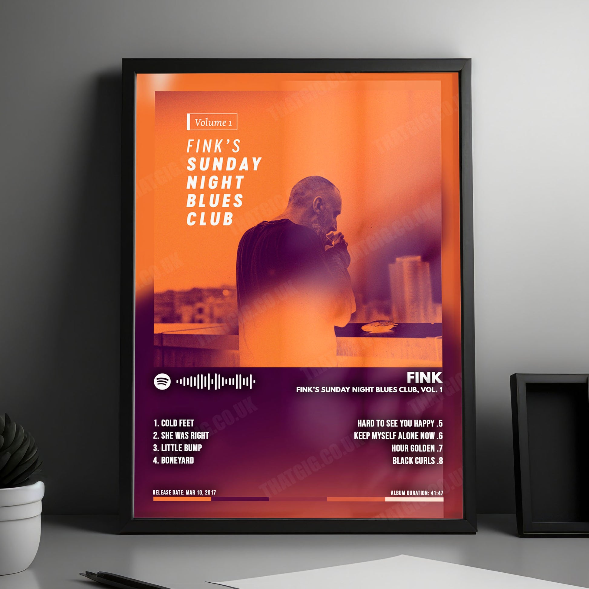 Fink "Fink's Sunday Night Blues Club, Vol. 1" Album Cover Poster - with Complete Tracklist