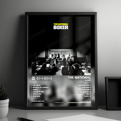 The National "Boxer " Album Cover Poster - with Complete Tracklist