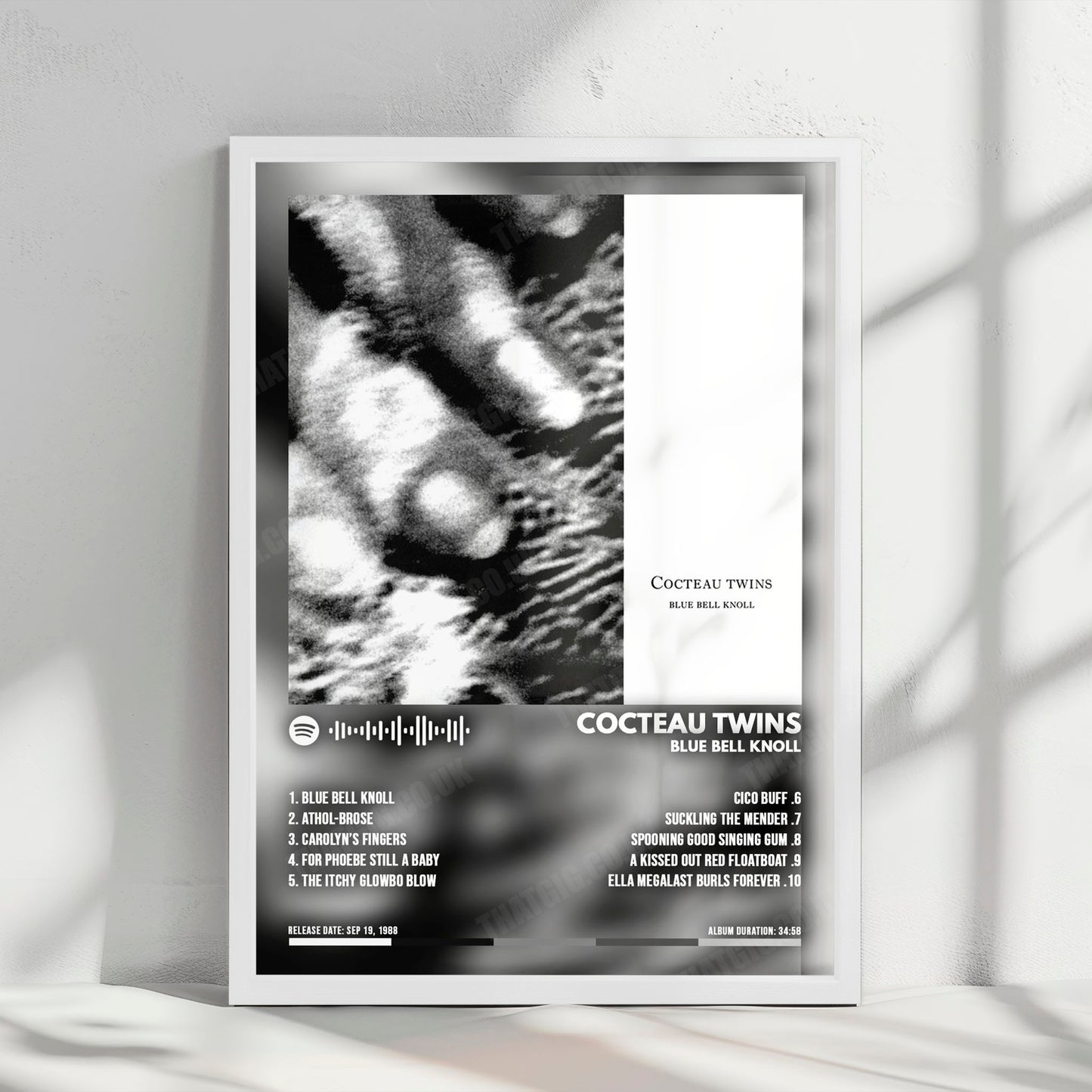 Cocteau Twins "Blue Bell Knoll" Album Cover Poster - with Complete Tracklist