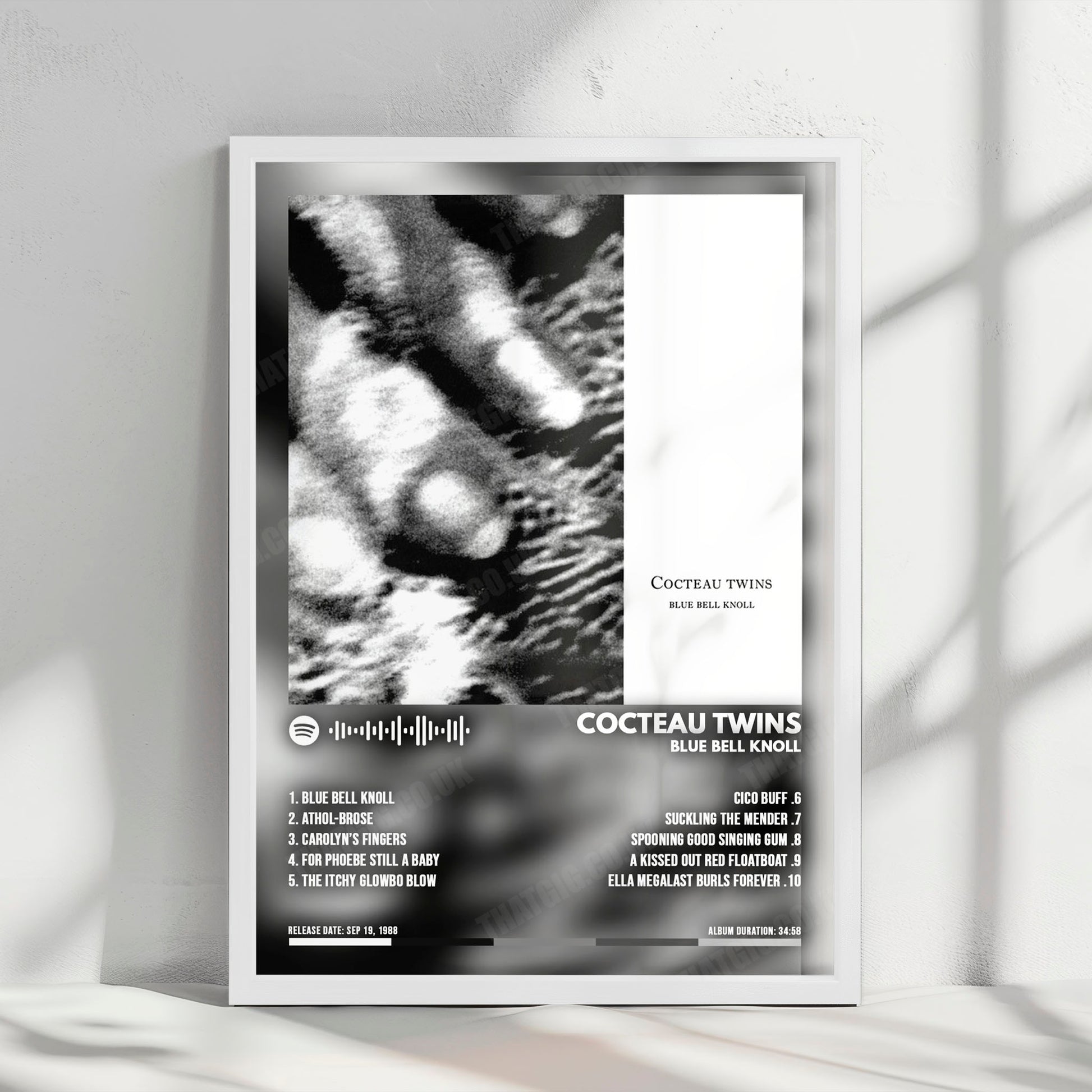 Cocteau Twins "Blue Bell Knoll" Album Cover Poster - with Complete Tracklist