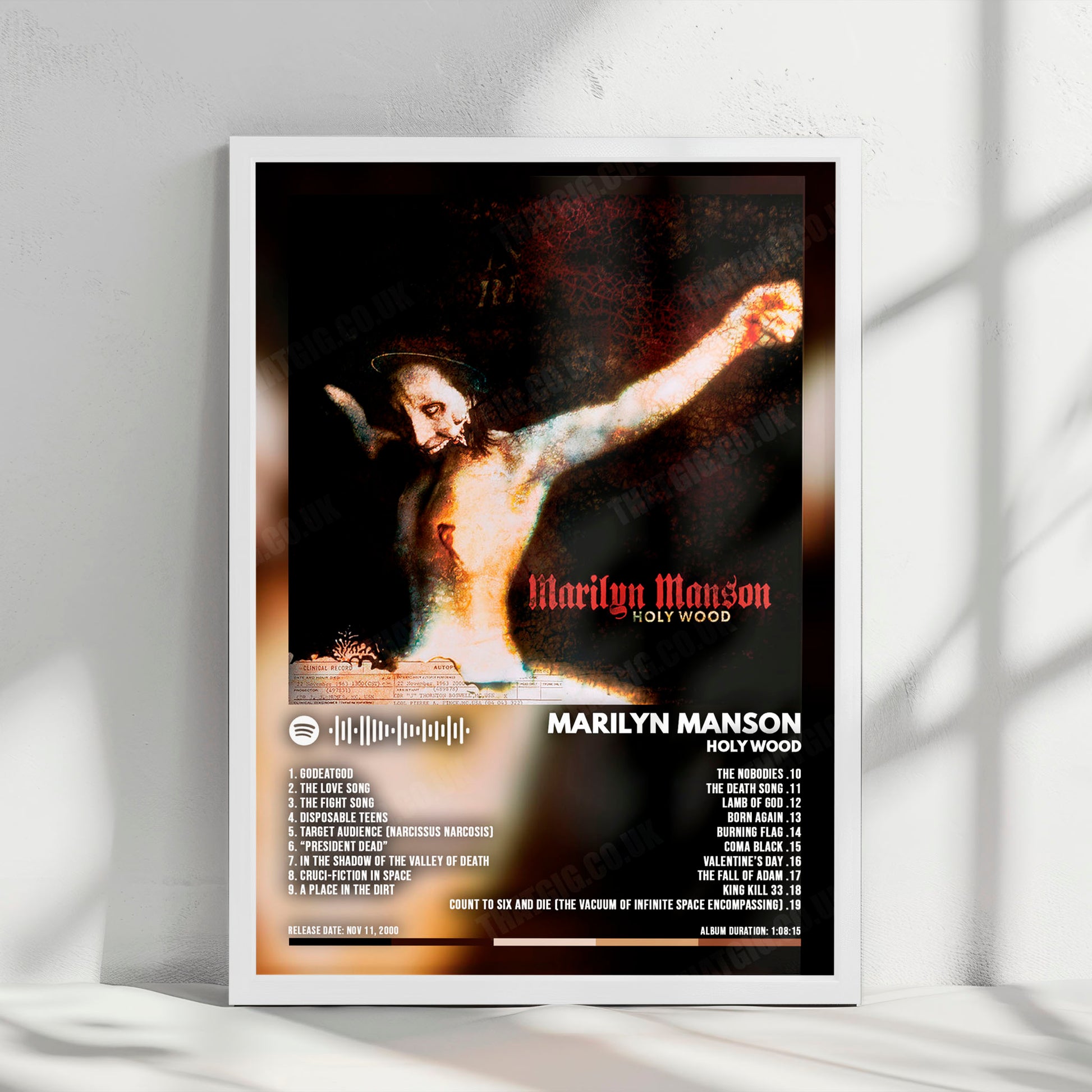 Marilyn Manson "Holy Wood" Album Cover Poster - with Complete Tracklist