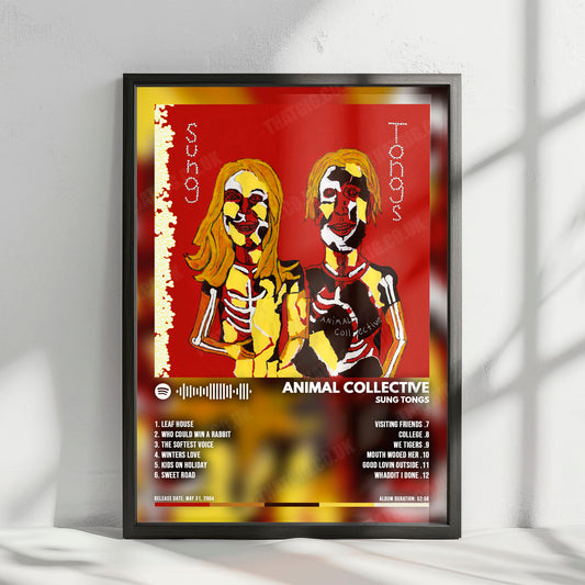 Animal Collective "Sung Tongs" Album Cover Poster - with Complete Tracklist