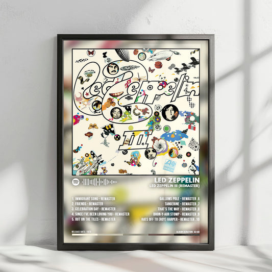 Led Zeppelin "II" Album Cover Poster - with Complete Tracklist
