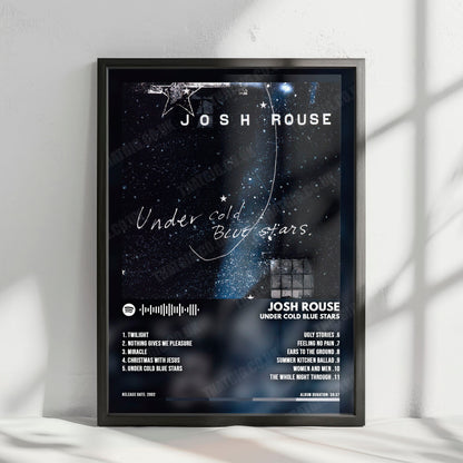 Josh Rouse "Under Cold Blue Stars" Album Cover Poster - with Complete Tracklist