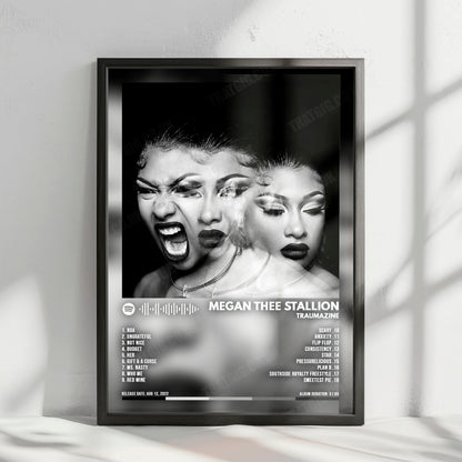 Megan Thee Stallion "Traumazine" Album Cover Poster - with Complete Tracklist