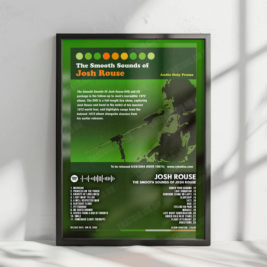 Josh Rouse "The Smooth Sounds Of Josh Rouse" Album Cover Poster - with Complete Tracklist