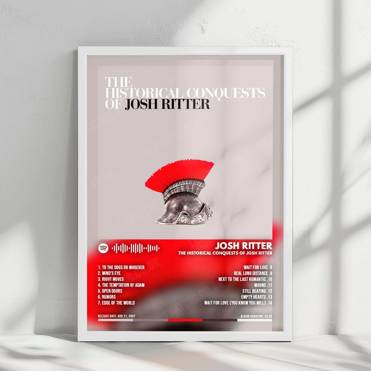 Josh Ritter "The Historical Conquests of Josh Ritter" Album Cover Poster - with Complete Tracklist