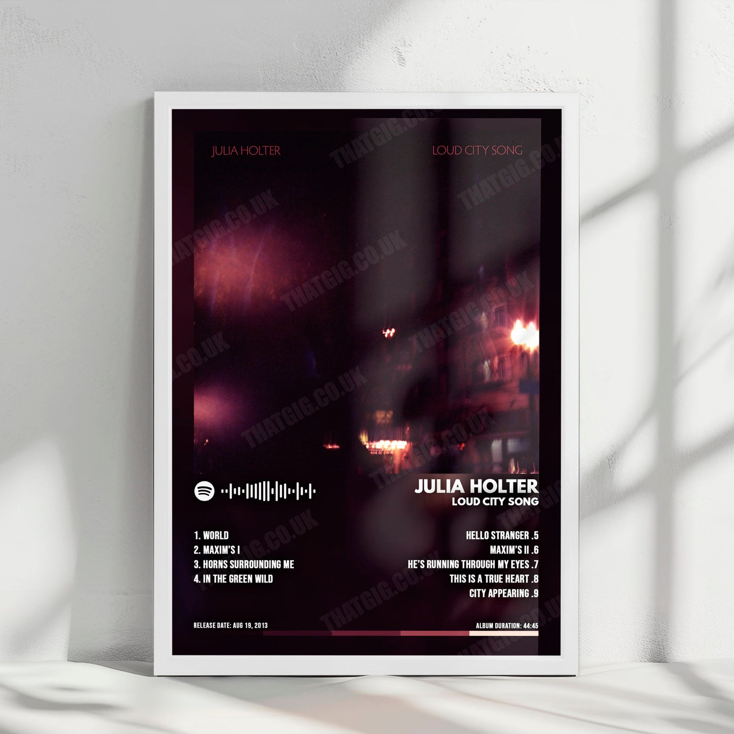 Julia Holter "Loud City Song" Album Cover Poster - with Complete Tracklist