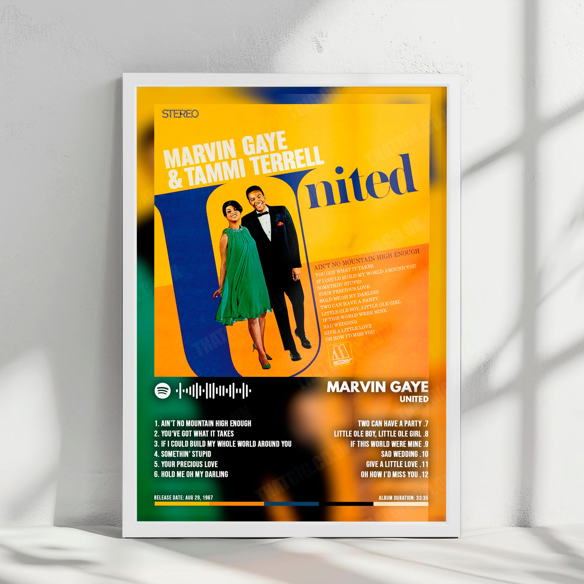 Marvin Gaye "United" Album Cover Poster - with Complete Tracklist