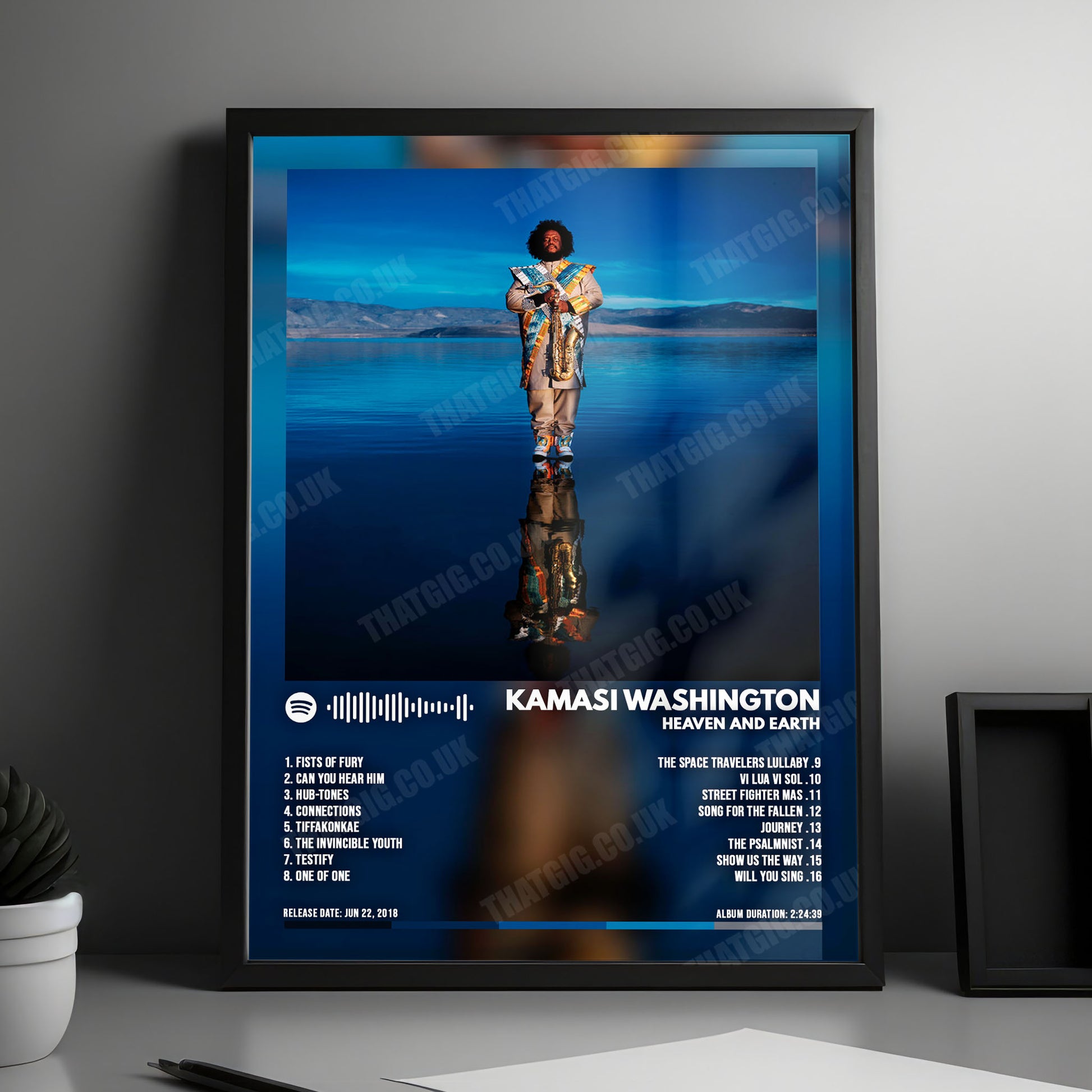 Kamasi Washington "Heaven and Earth" Album Cover Poster - with Complete Tracklist