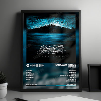 Parkway Drive "Deep Blue" Album Cover Poster - with Complete Tracklist