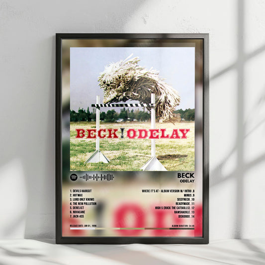 Beck "Odelay" Album Cover Poster - with Complete Tracklist