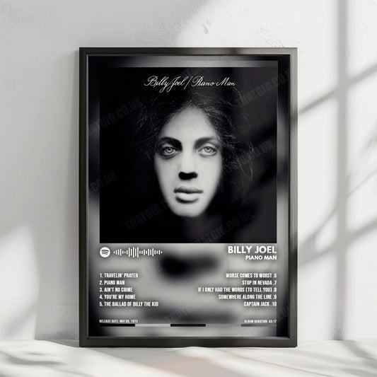 Billy Joel "Piano Man" Album Cover Poster - with Complete Tracklist